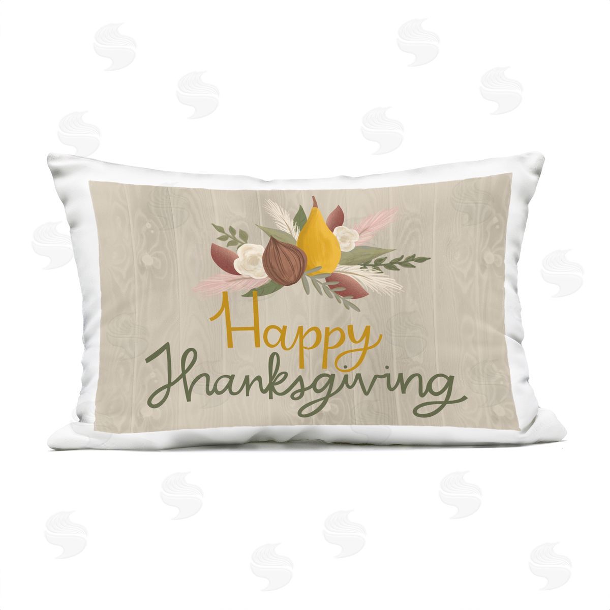 Mandy Ford Art + Illustration Happy Thanksgiving Rustic Harvest Outdoor Quick-Dry Polyester Printed Throw Pillow