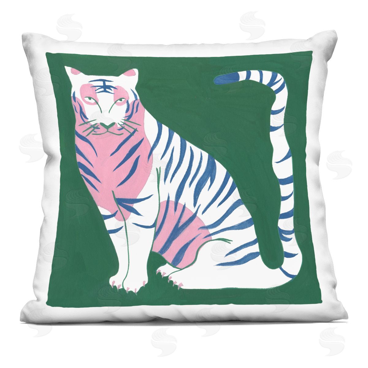 Melissa Wang Fierce Modern Tiger Printed Plush Polyester Throw Pillow