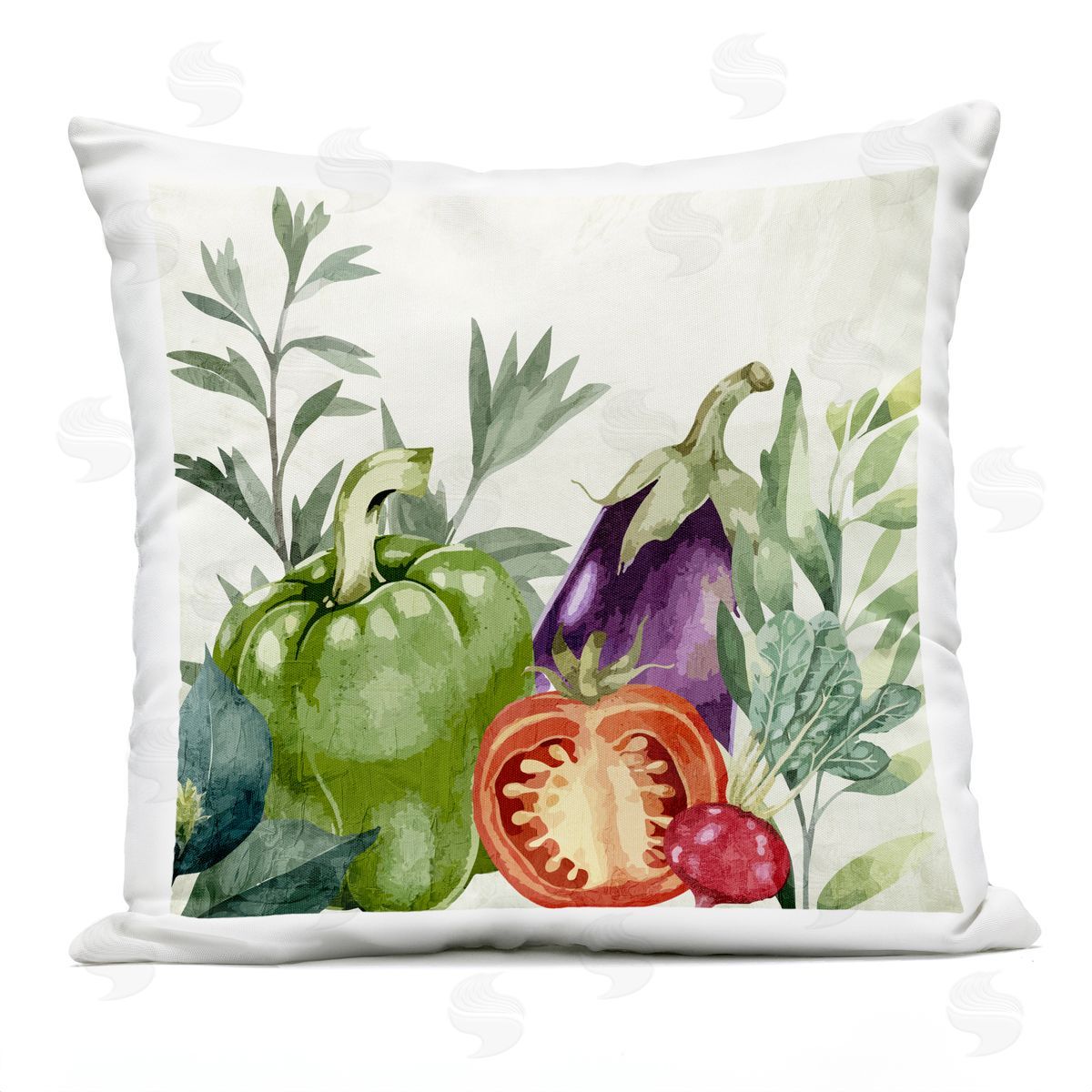 Kim Allen Organic Garden Vegetables Outdoor Quick-Dry Polyester Printed Throw Pillow