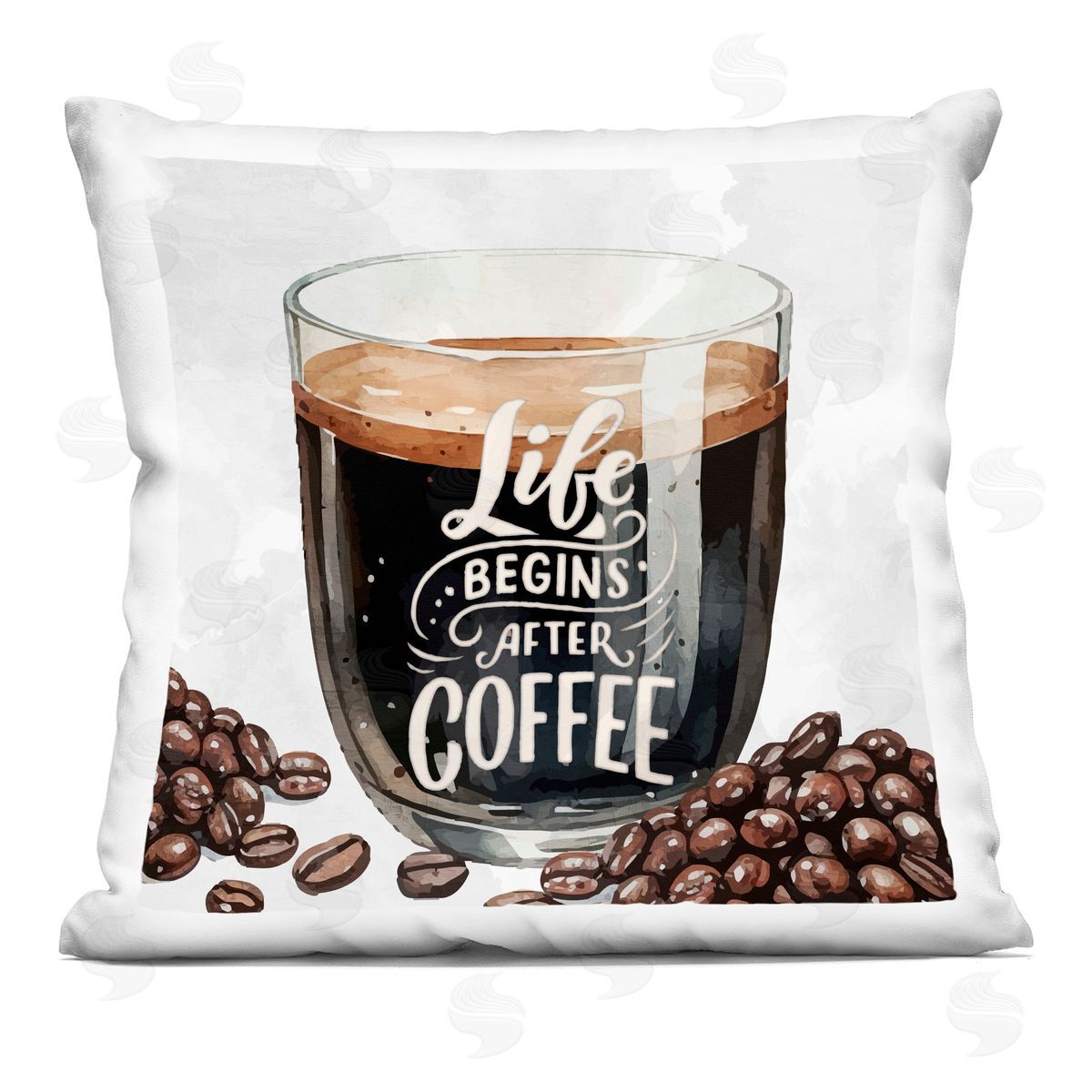 Kim Allen Life Begins After Coffee Printed Plush Polyester Throw Pillow