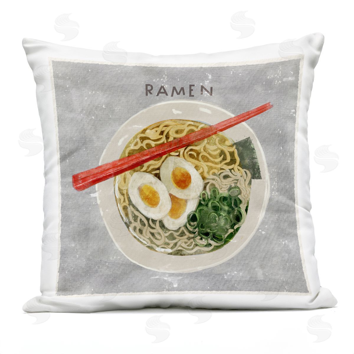 James Rodewald Tasty Bowl of Ramen Outdoor Quick-Dry Polyester Printed Throw Pillow