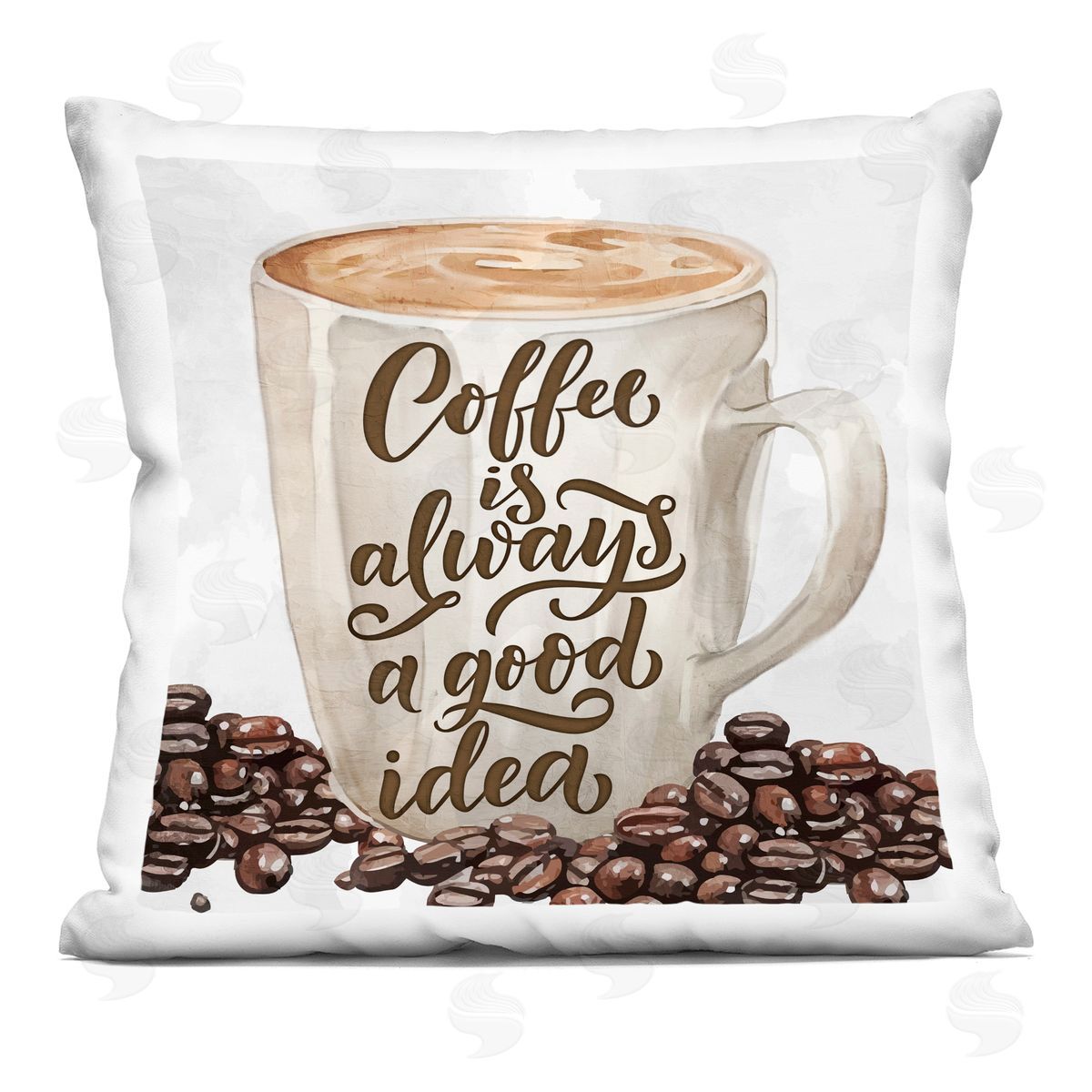 Kim Allen Coffee Phrase Classic Mug Printed Plush Polyester Throw Pillow