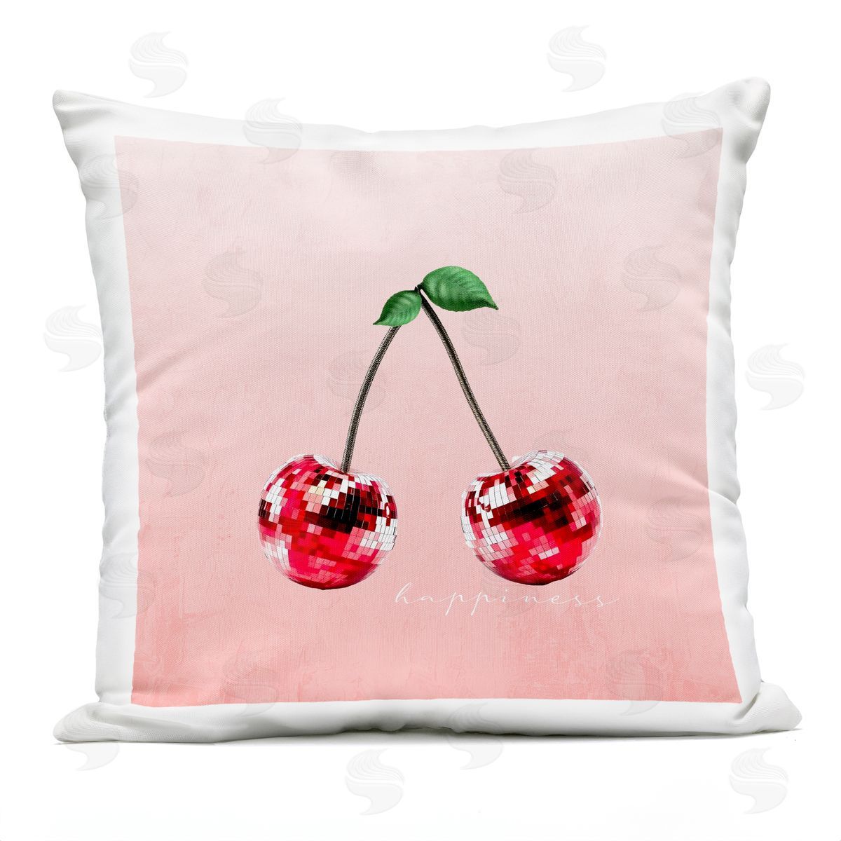 Kim Allen Happiness Disco Cherries Outdoor Quick-Dry Polyester Printed Throw Pillow