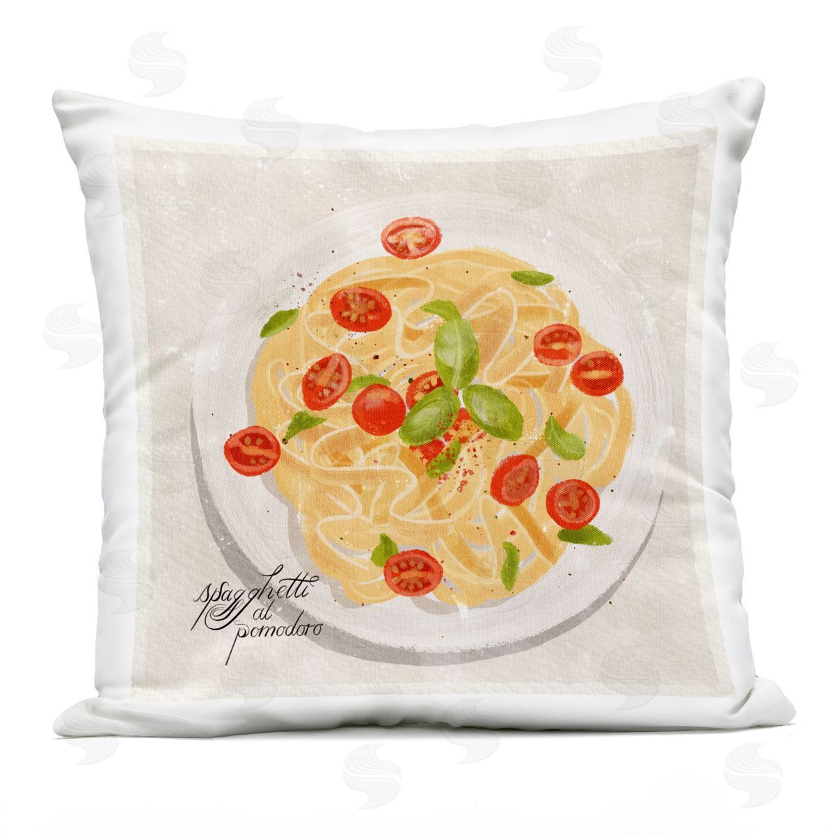 James Rodewald Italian Spaghetti Meal Outdoor Quick-Dry Polyester Printed Throw Pillow