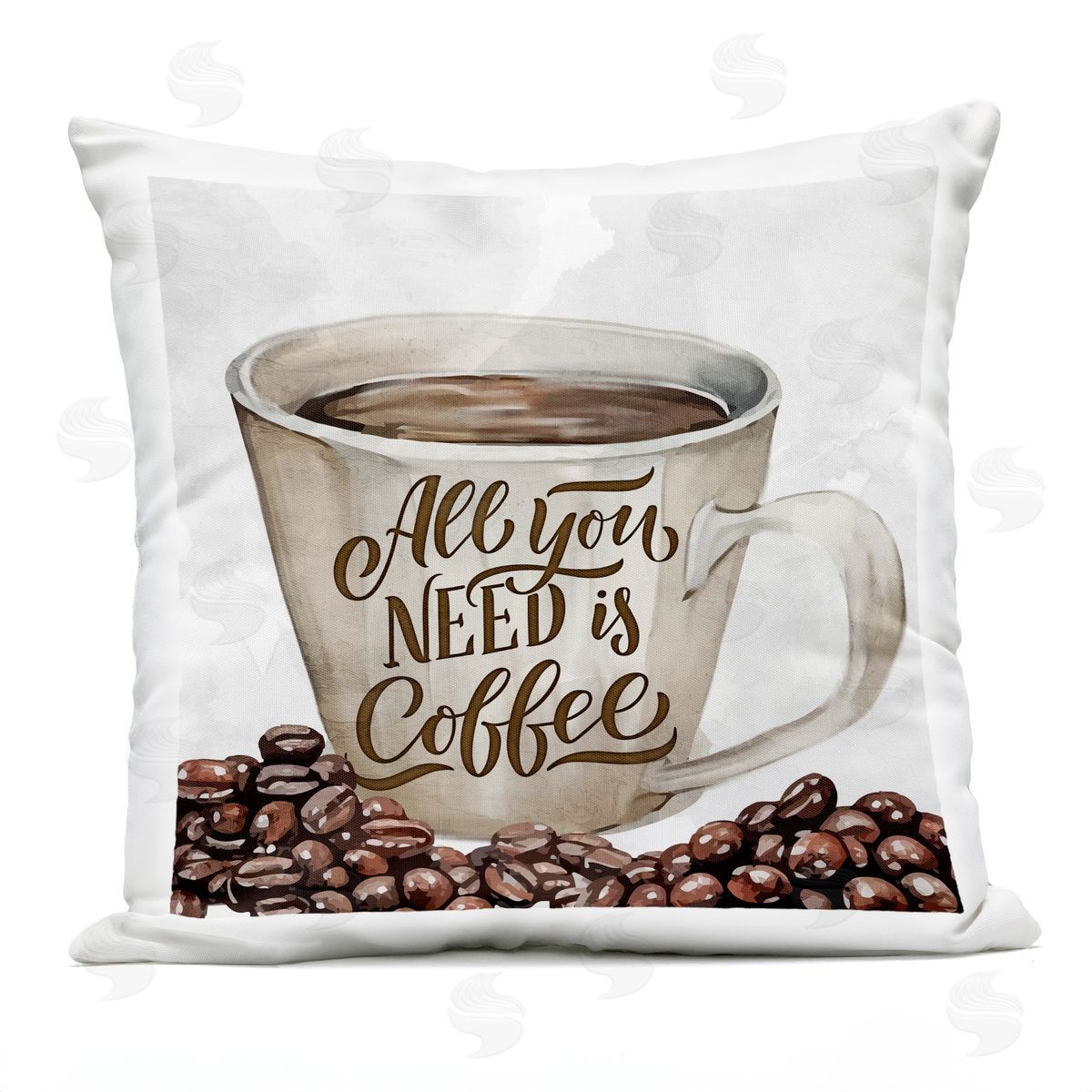 Kim Allen All You Need Morning Coffee Outdoor Quick-Dry Polyester Printed Throw Pillow