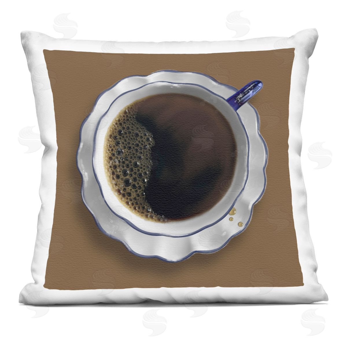 Matthew Piotrowicz Aerial View Coffee Cup Printed Plush Polyester Throw Pillow