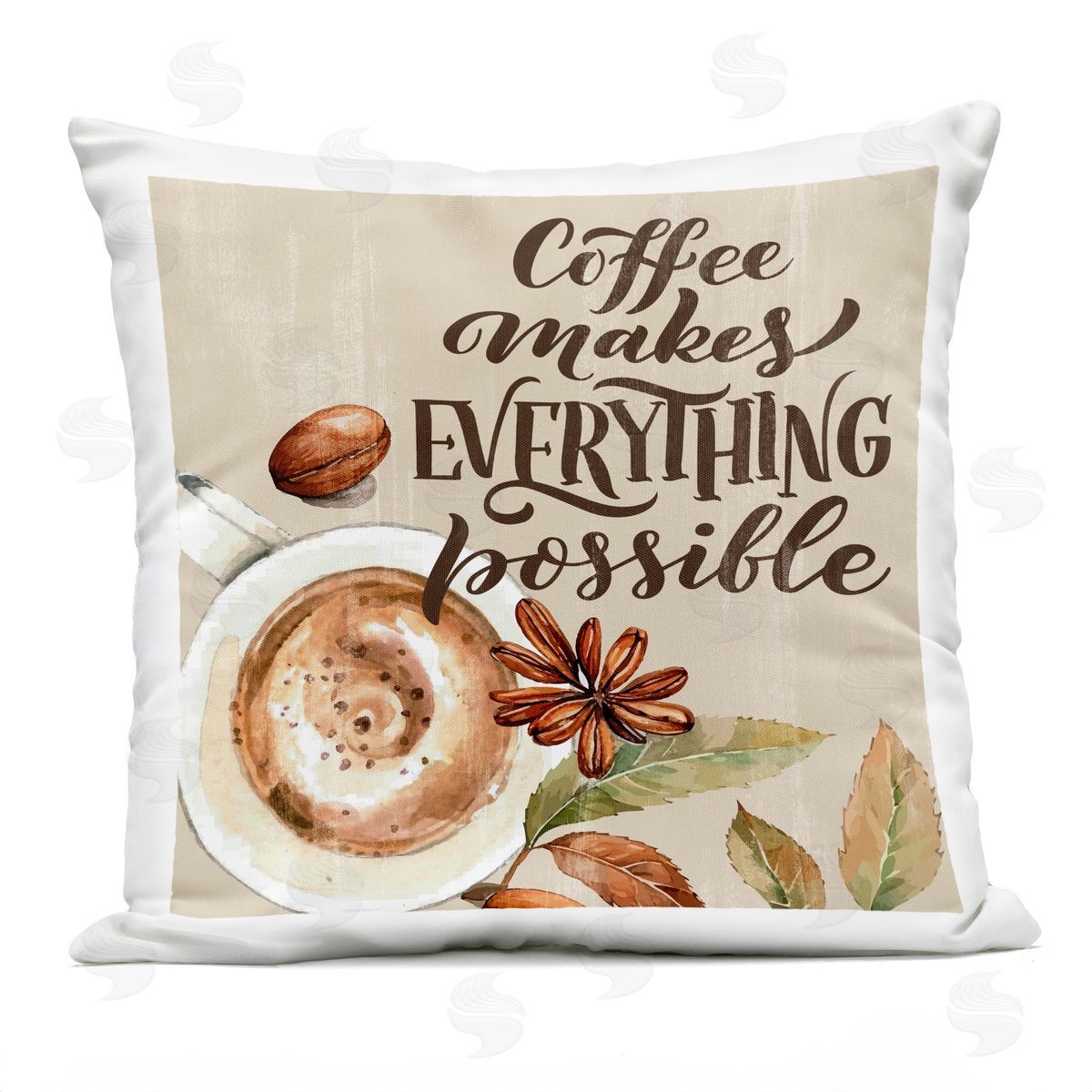 Kim Allen Rustic Coffee Makes Possible Outdoor Quick-Dry Polyester Printed Throw Pillow
