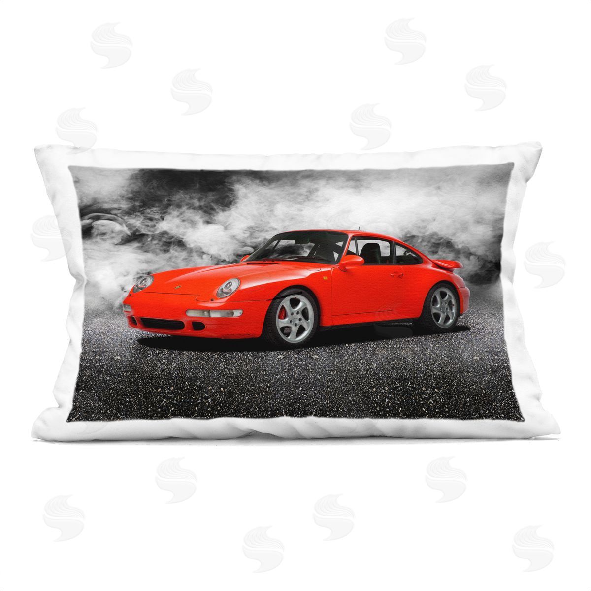 Mark Rogan Bold Red Sports Car Printed Plush Polyester Throw Pillow