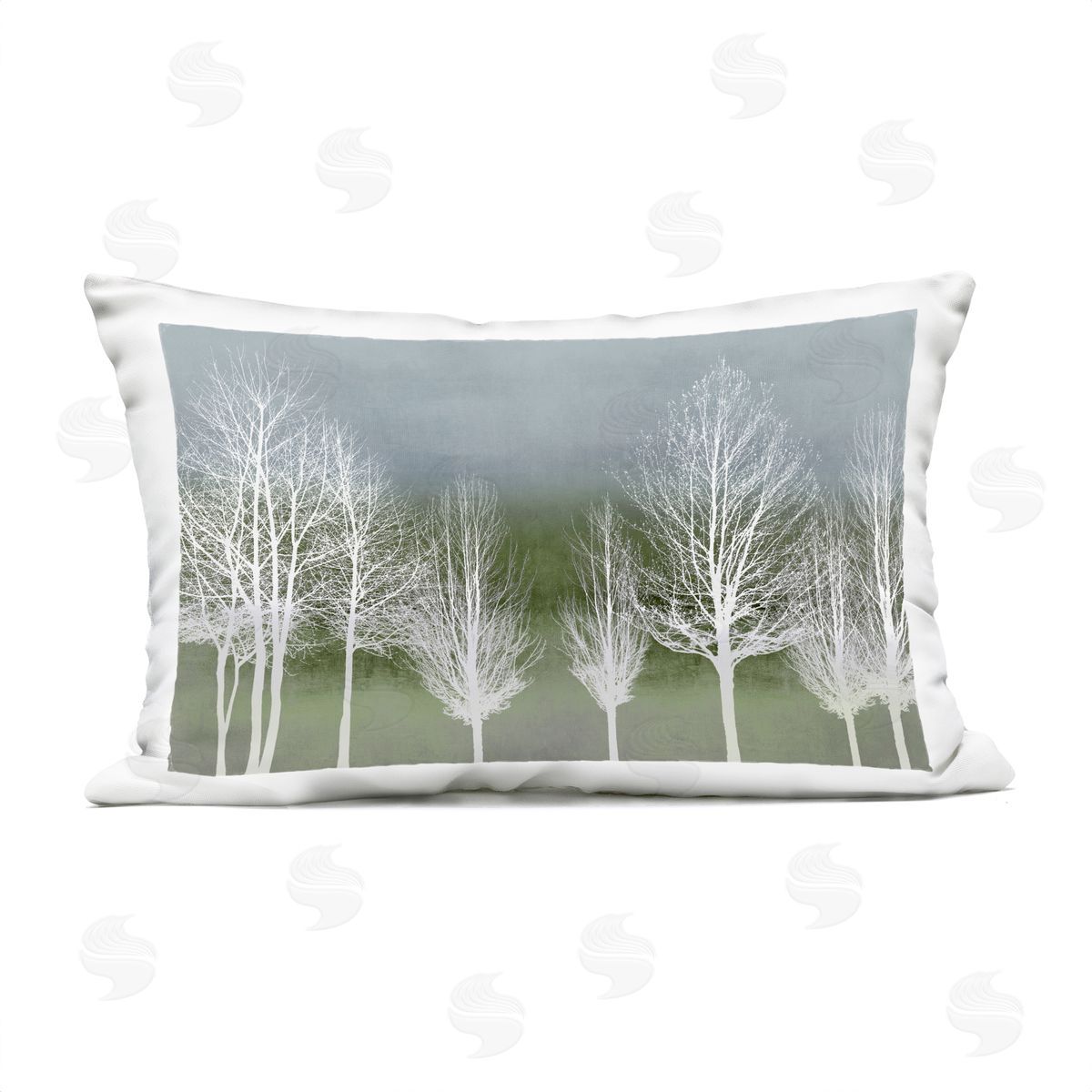Kate Bennett White Tree Impressions Outdoor Quick-Dry Polyester Printed Throw Pillow
