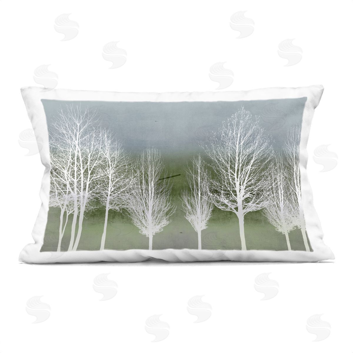 Kate Bennett White Tree Impressions Printed Plush Polyester Throw Pillow