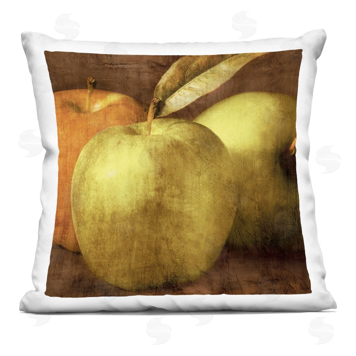 Caroline Kelly Vintage Apples Close Up Printed Plush Polyester Throw Pillow
