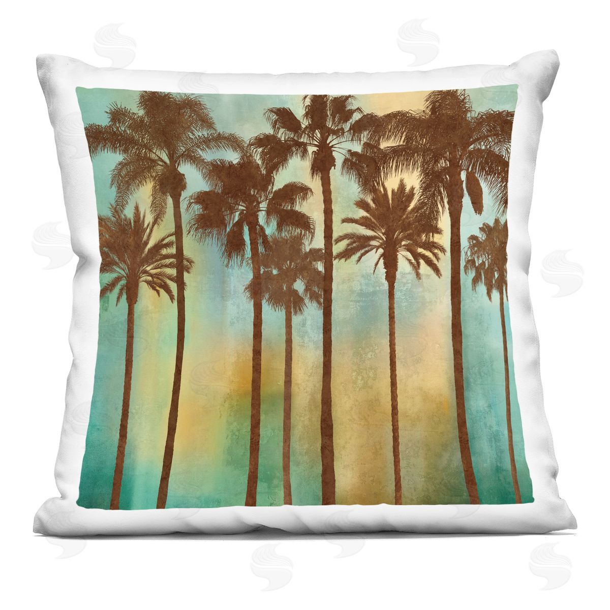 John Seba Looming Palms on Gradient Printed Plush Polyester Throw Pillow