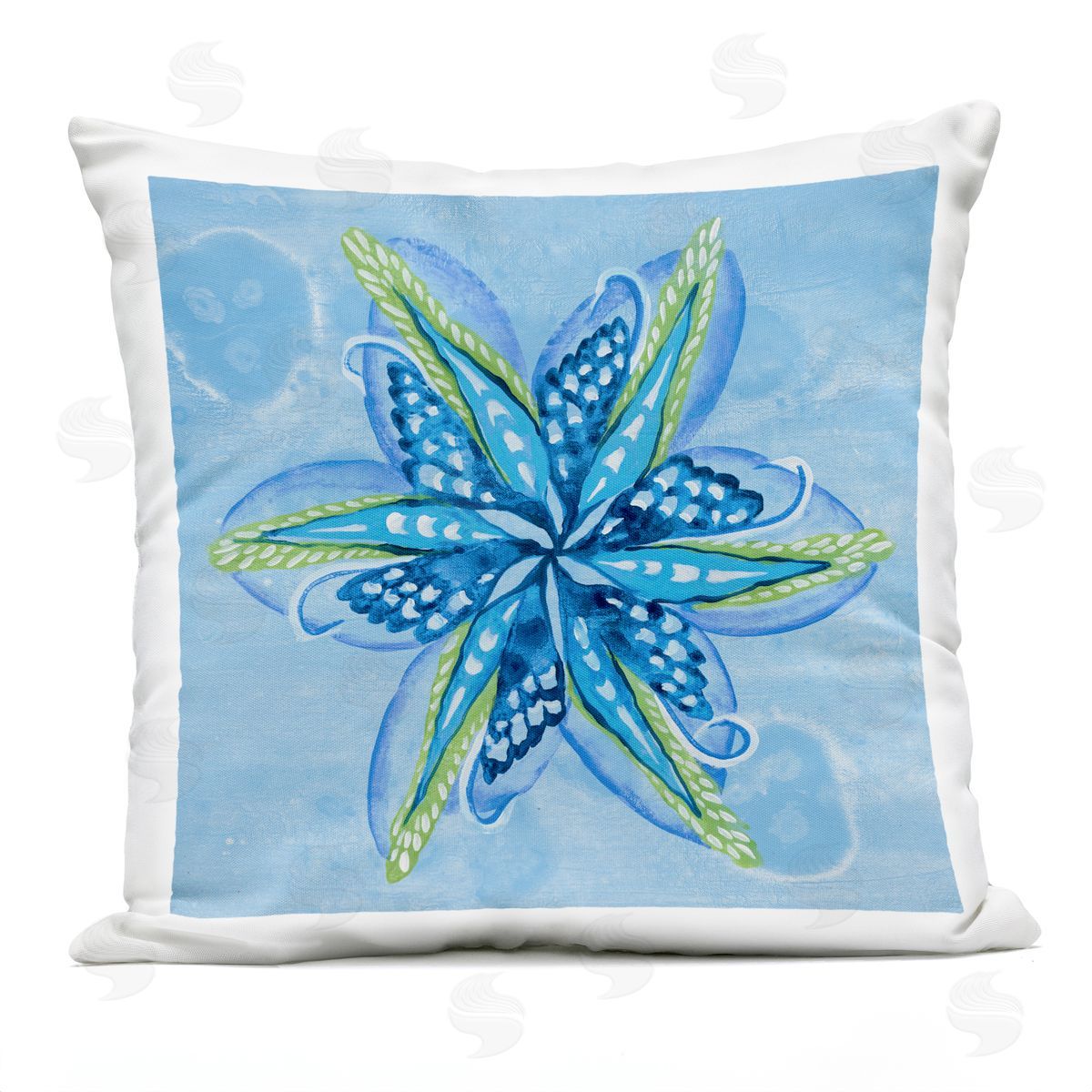 Liz Jardine Star Shaped Abstract Flower Outdoor Quick-Dry Polyester Printed Throw Pillow