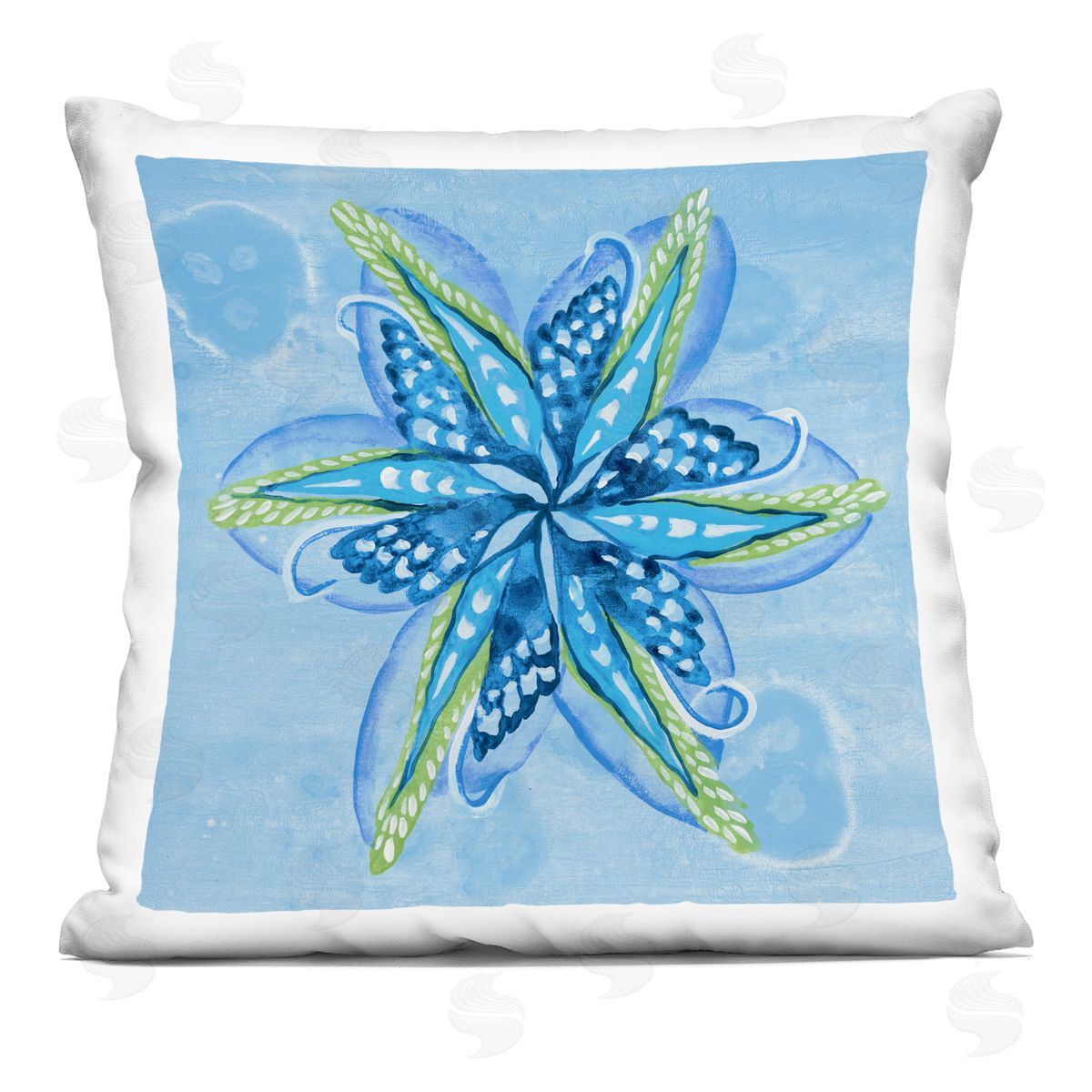 Liz Jardine Star Shaped Abstract Flower Printed Plush Polyester Throw Pillow