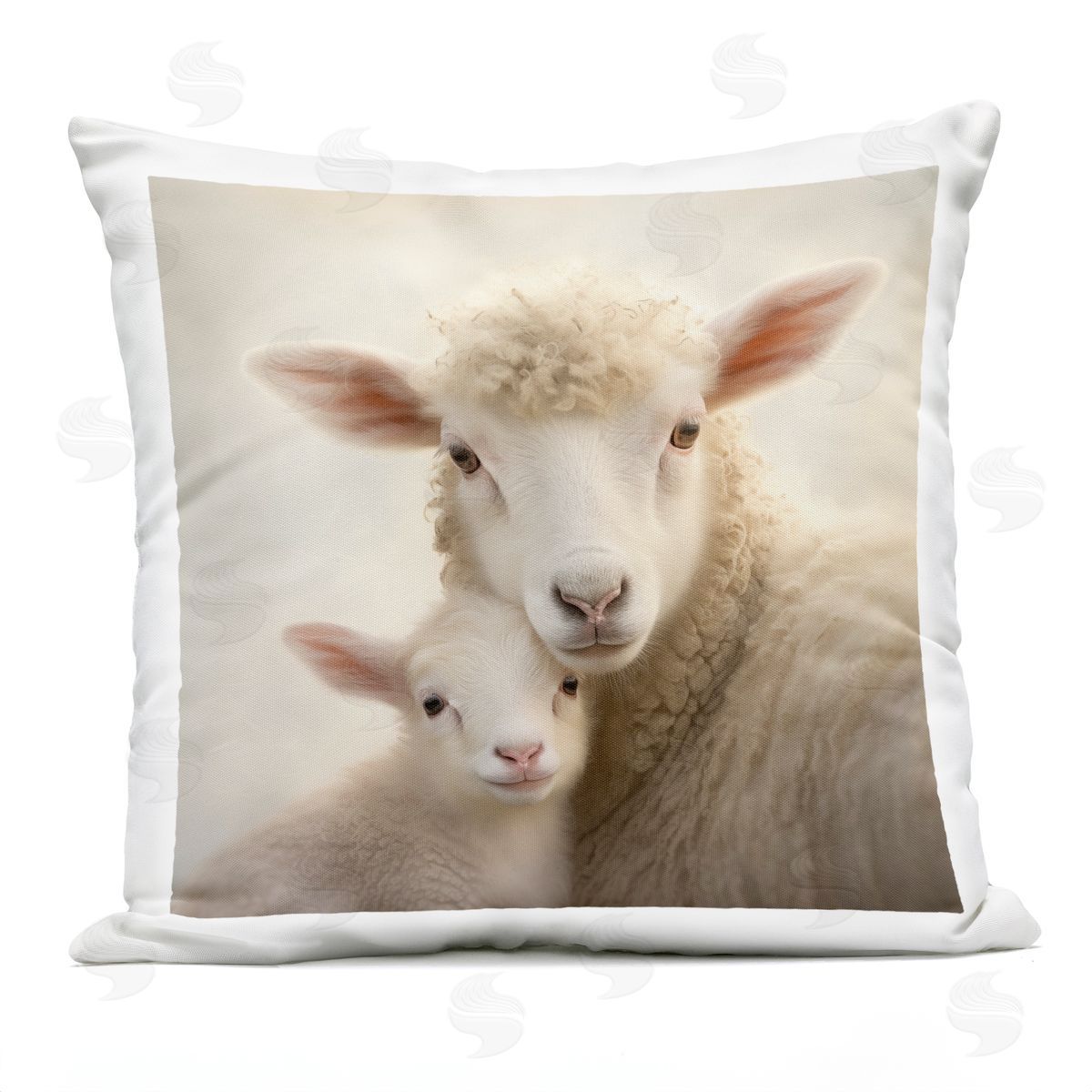 Heidi Kuntz Lamb & Sheep Cuddles Outdoor Quick-Dry Polyester Printed Throw Pillow