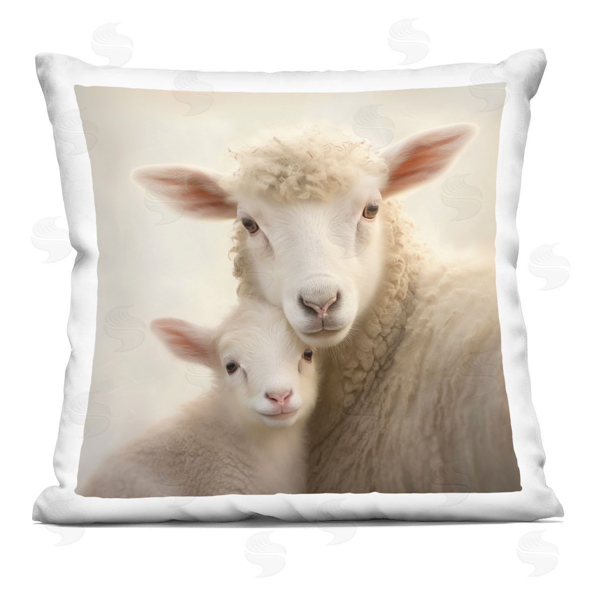 Heidi Kuntz Lamb & Sheep Cuddles Printed Plush Polyester Throw Pillow