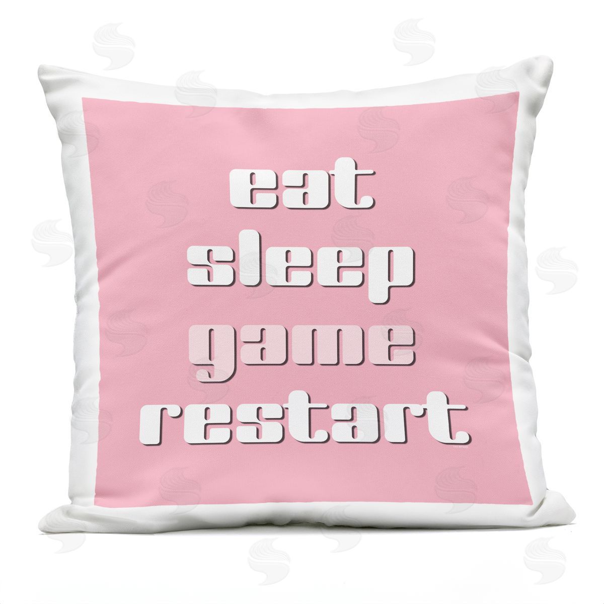 Yass Naffas Designs Gamer Phrases on Pink Outdoor Quick-Dry Polyester Printed Throw Pillow