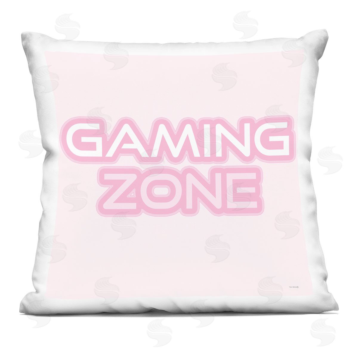 Yass Naffas Designs Pastel Pink Gaming Zone Printed Plush Polyester Throw Pillow