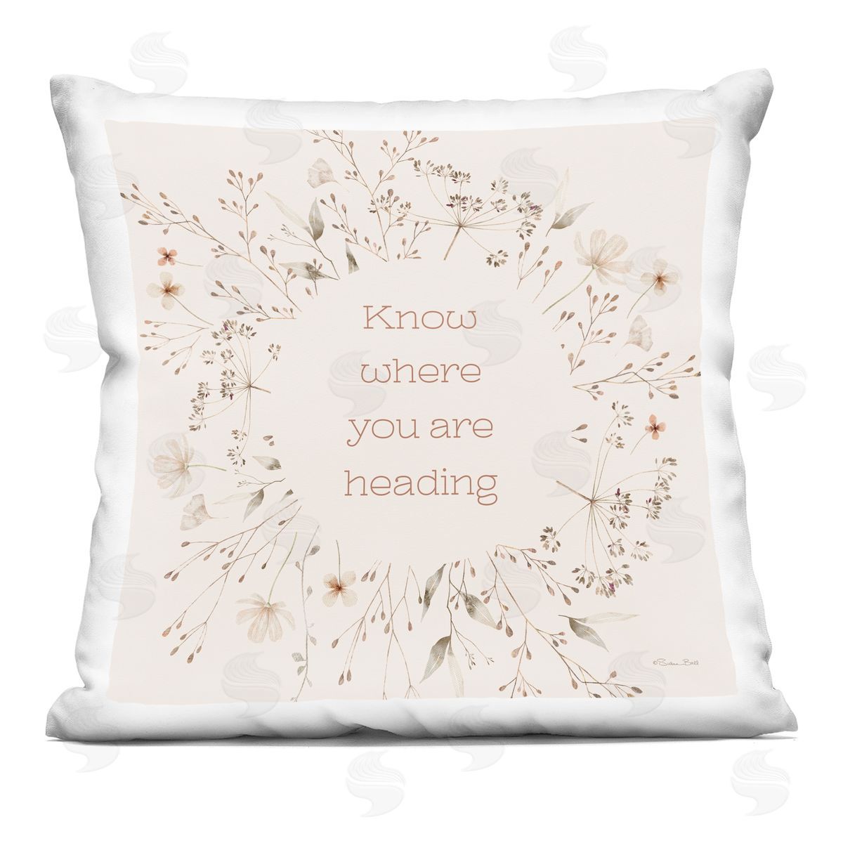 Susan Ball Know Where You Are Heading Printed Plush Polyester Throw Pillow
