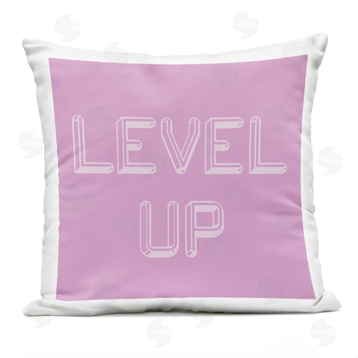 Yass Naffas Designs Level Up Purple & White Outdoor Quick-Dry Polyester Printed Throw Pillow