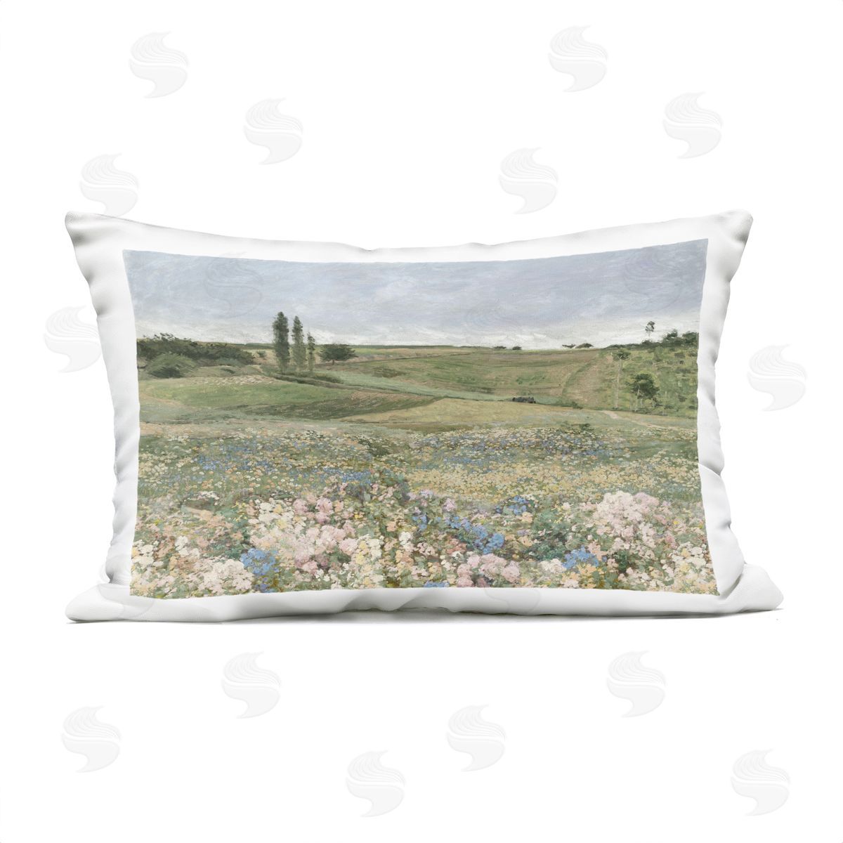 Amber Sterling Charming Pastoral Meadow View Outdoor Quick-Dry Polyester Printed Throw Pillow