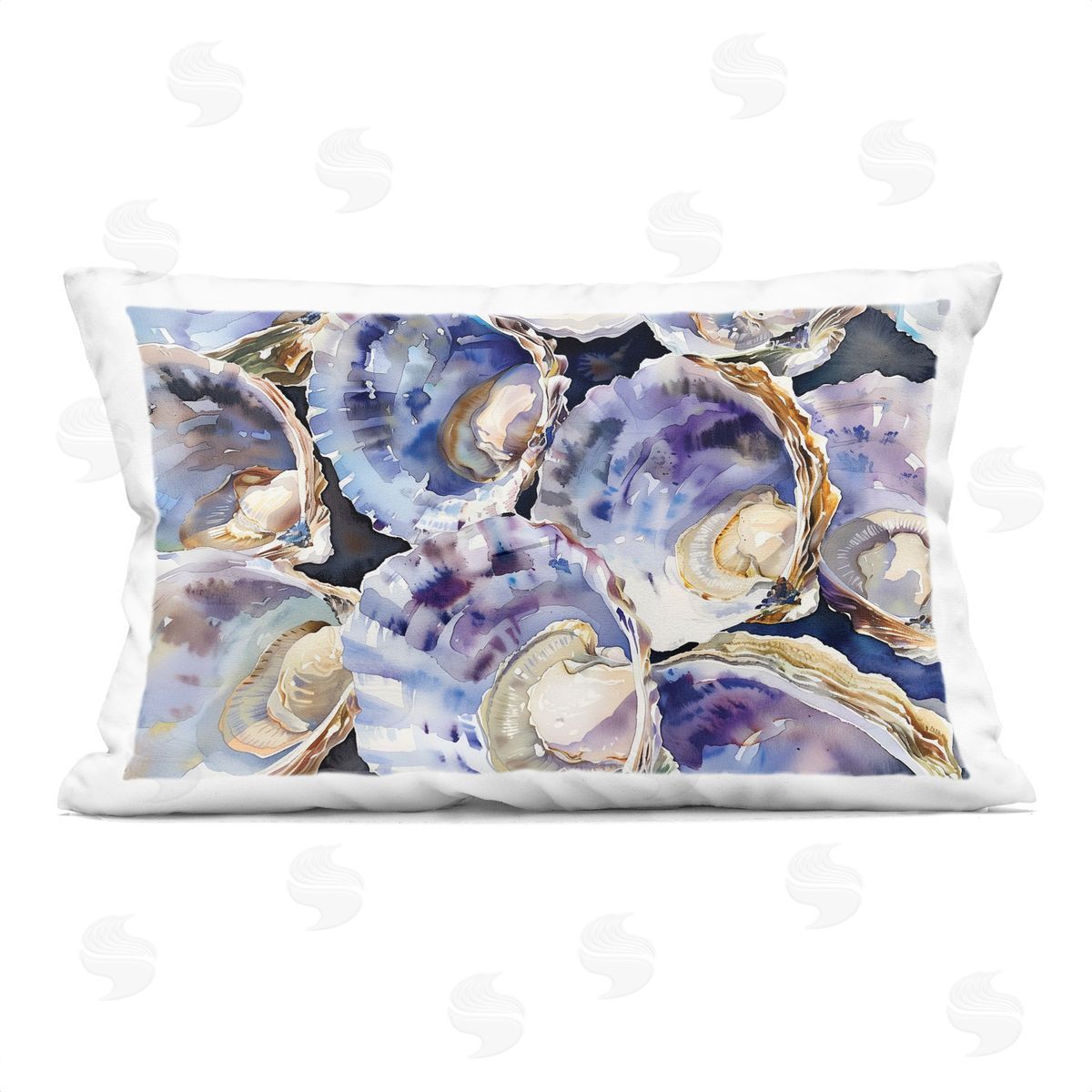 Heidi Kuntz Maritime Clams & Oysters Printed Plush Polyester Throw Pillow