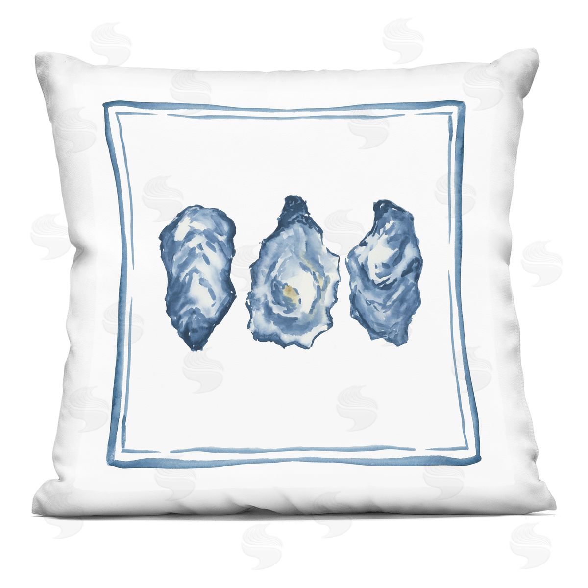 Lucille Price Oyster Shell Trio Printed Plush Polyester Throw Pillow