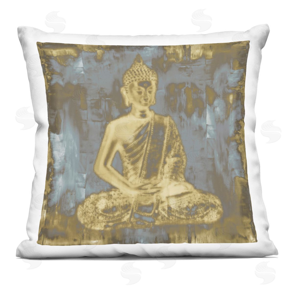 Tom Bray Muted Earthy Buddha Abstract Printed Plush Polyester Throw Pillow