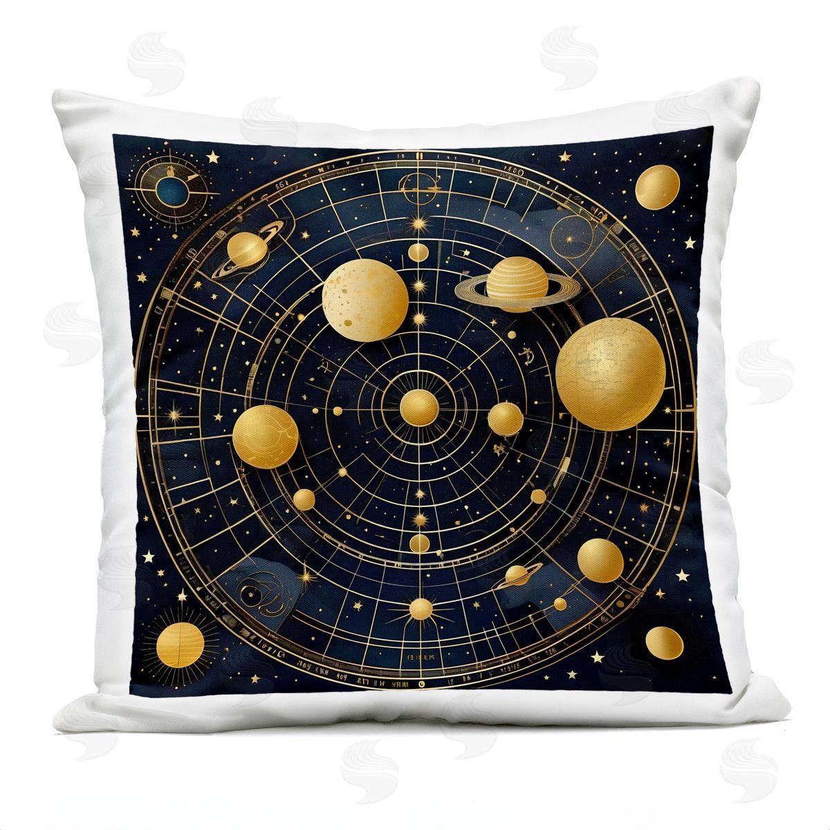 Tabz Jones Astral Planets in Solar System Outdoor Quick-Dry Polyester Printed Throw Pillow