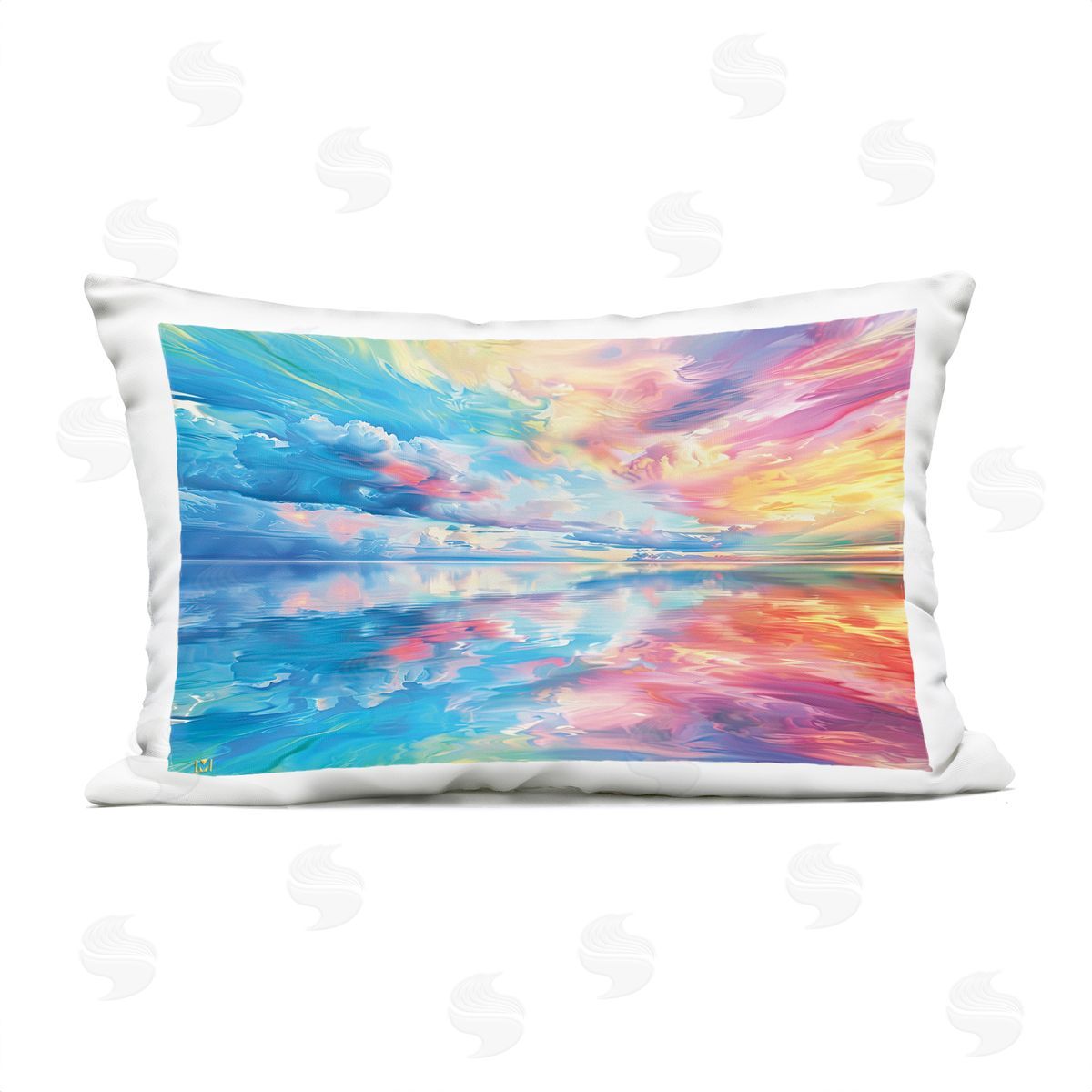 Michael Ward Prismatic Rainbow Sunset Outdoor Quick-Dry Polyester Printed Throw Pillow