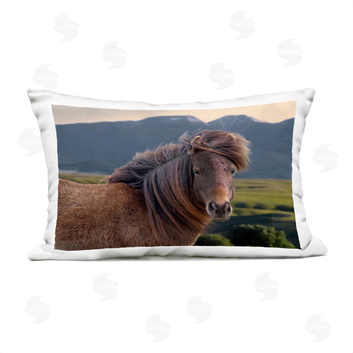 Steve Toole Windblown Mare in Mountain Valley Outdoor Quick-Dry Polyester Printed Throw Pillow