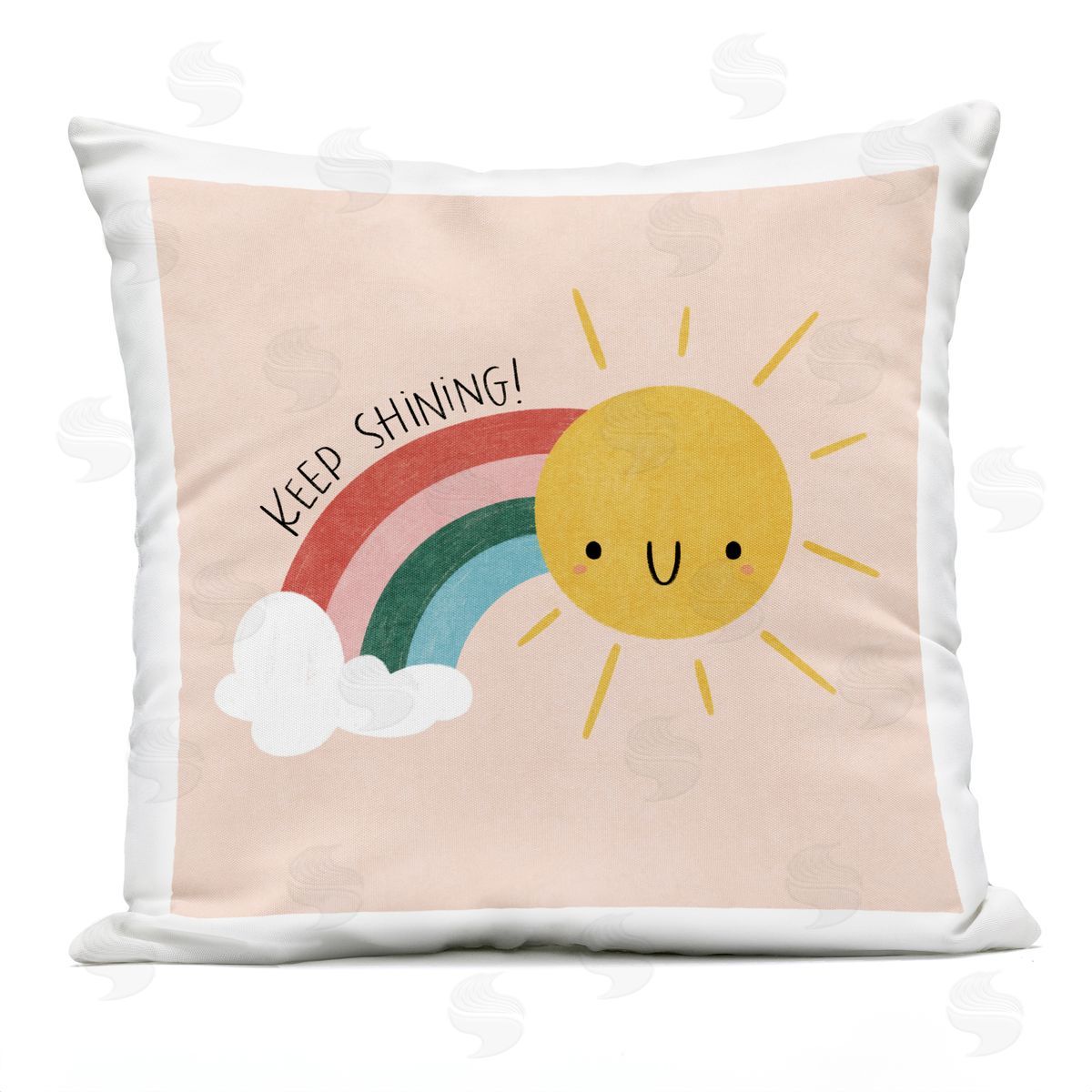Sarah Hickman Keep Shining Inspirational Rainbow Outdoor Quick-Dry Polyester Printed Throw Pillow