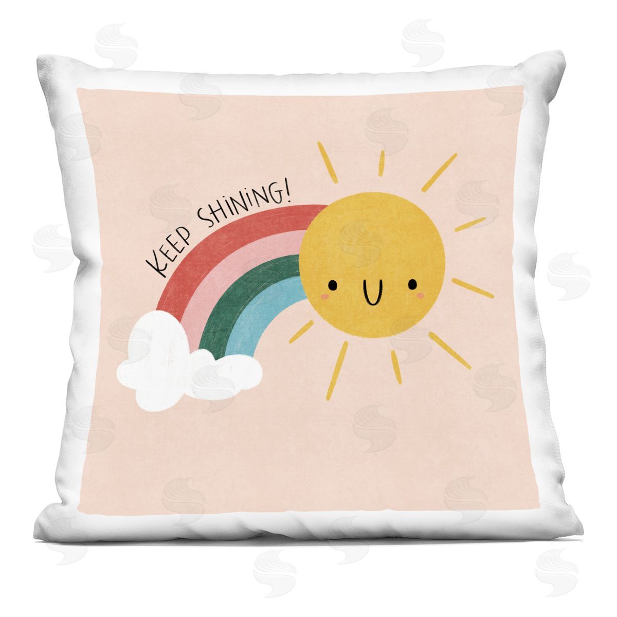 Sarah Hickman Keep Shining Inspirational Rainbow Printed Plush Polyester Throw Pillow