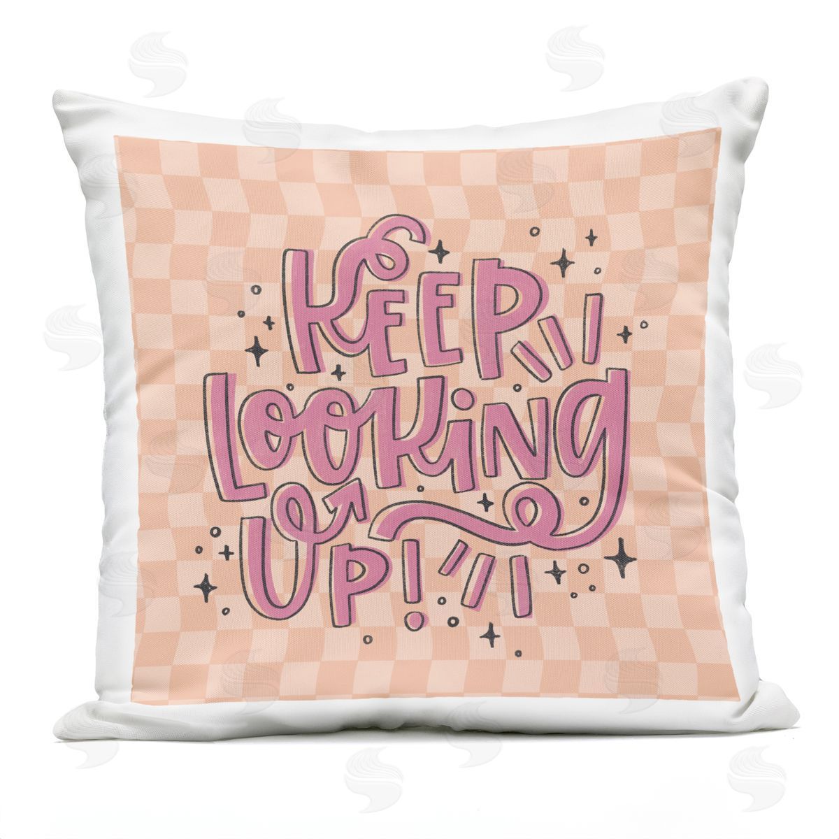 Sarah Hickman Keep Looking Up on Checkered Outdoor Quick-Dry Polyester Printed Throw Pillow