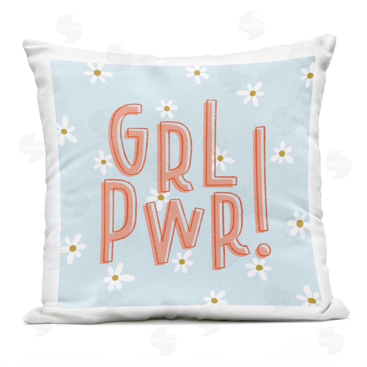 Sarah Hickman Girl Power with Daisy Patterns Outdoor Quick-Dry Polyester Printed Throw Pillow