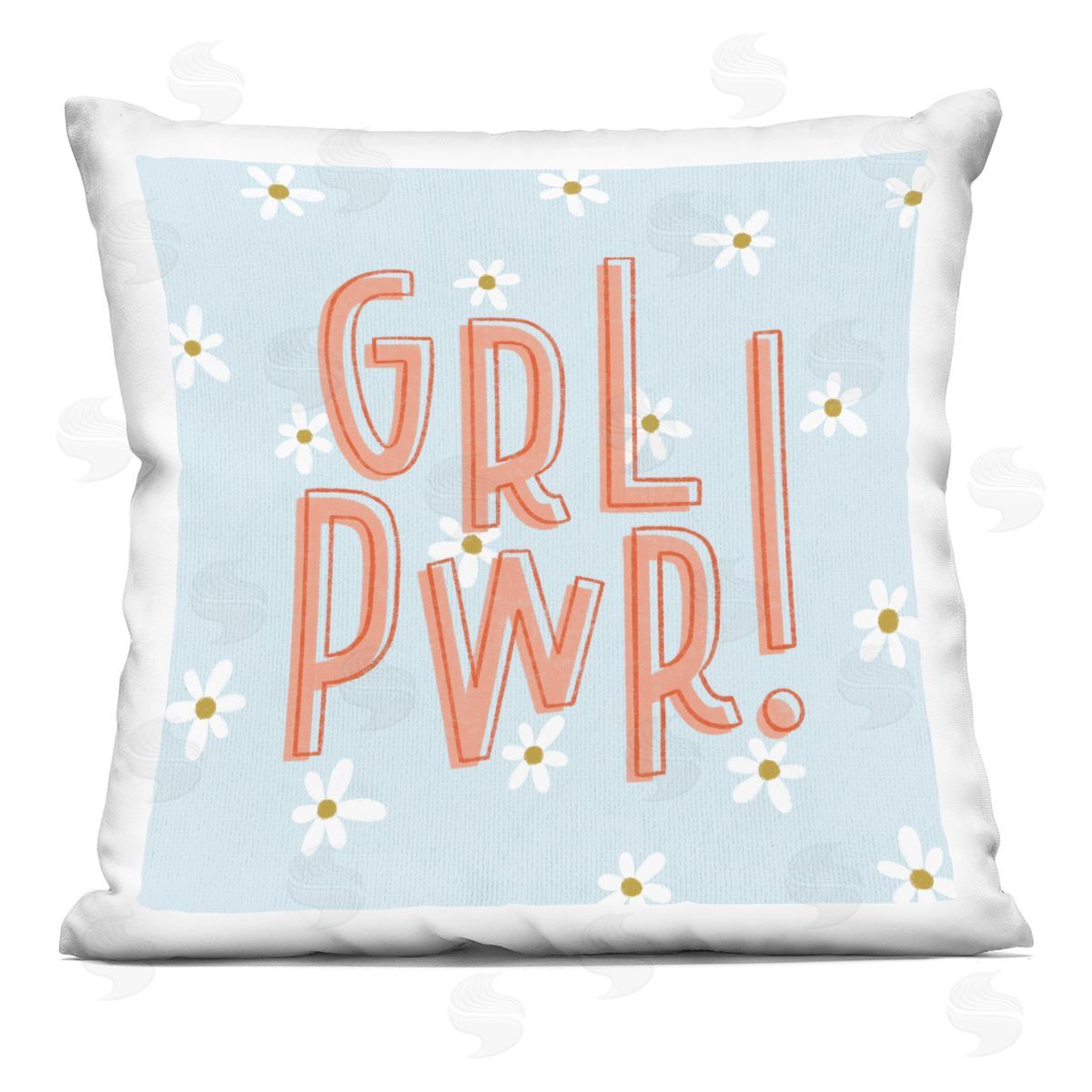 Sarah Hickman Girl Power with Daisy Patterns Printed Plush Polyester Throw Pillow