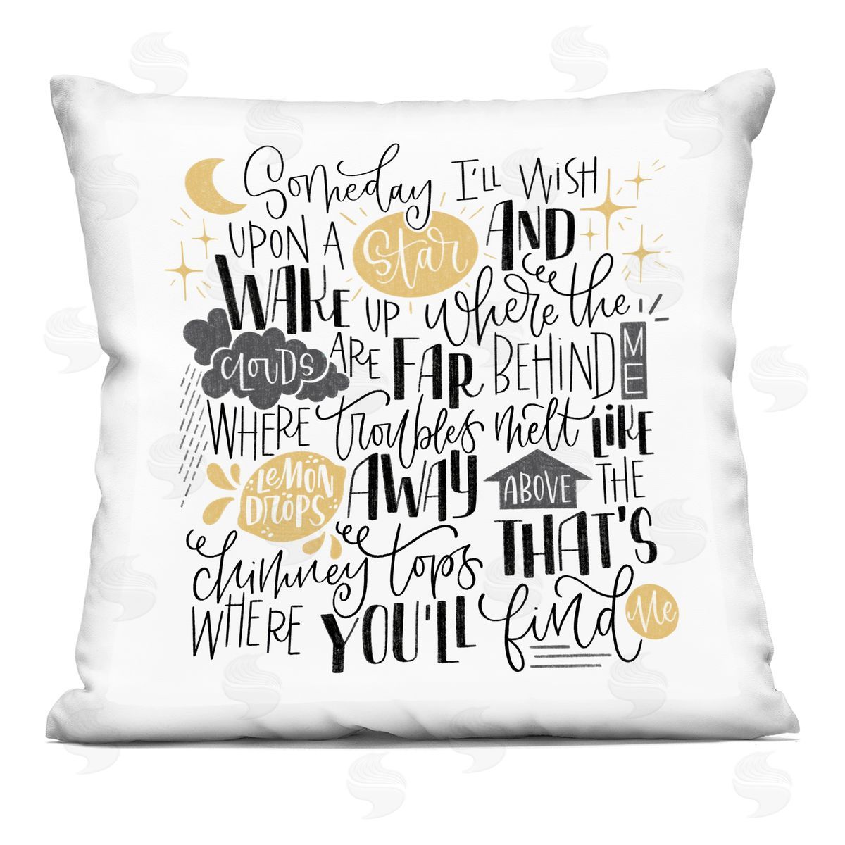 Sarah Hickman Over The Rainbow Poem Printed Plush Polyester Throw Pillow