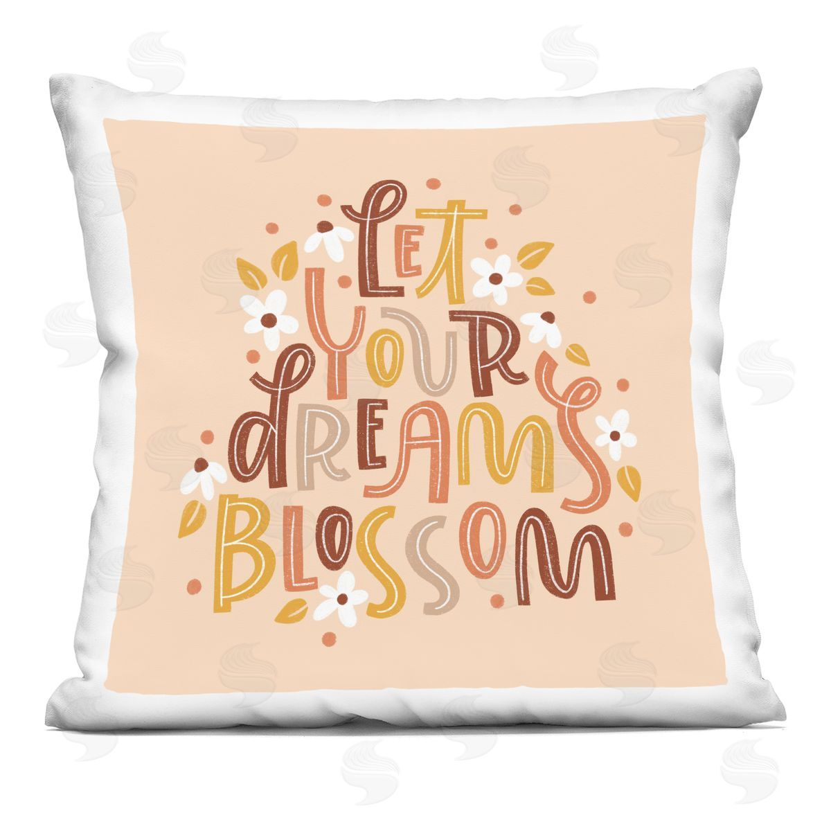 Sarah Hickman Earthy Let Your Dreams Blossom Printed Plush Polyester Throw Pillow