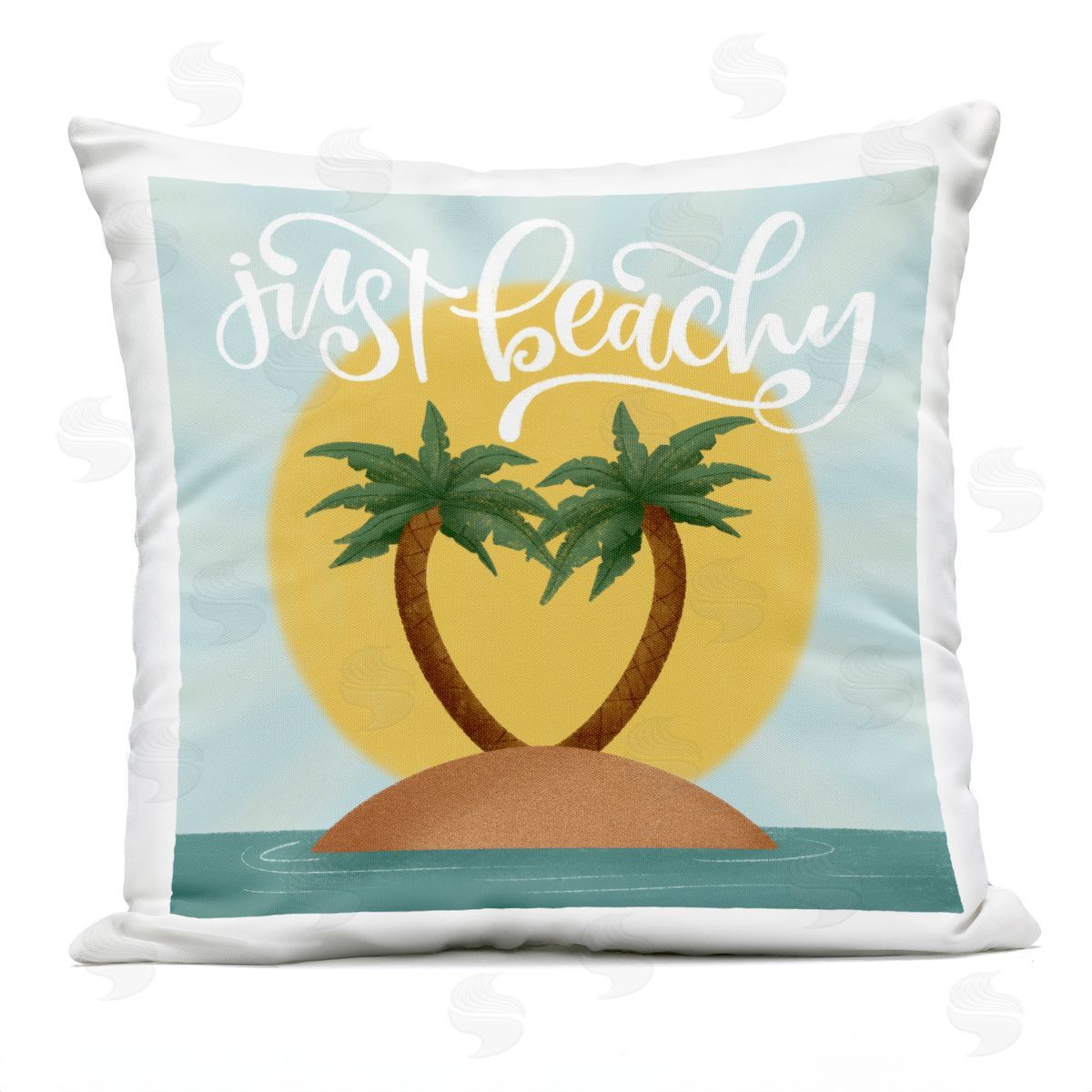 Sarah Hickman Just Beachy Tropical Island Outdoor Quick-Dry Polyester Printed Throw Pillow
