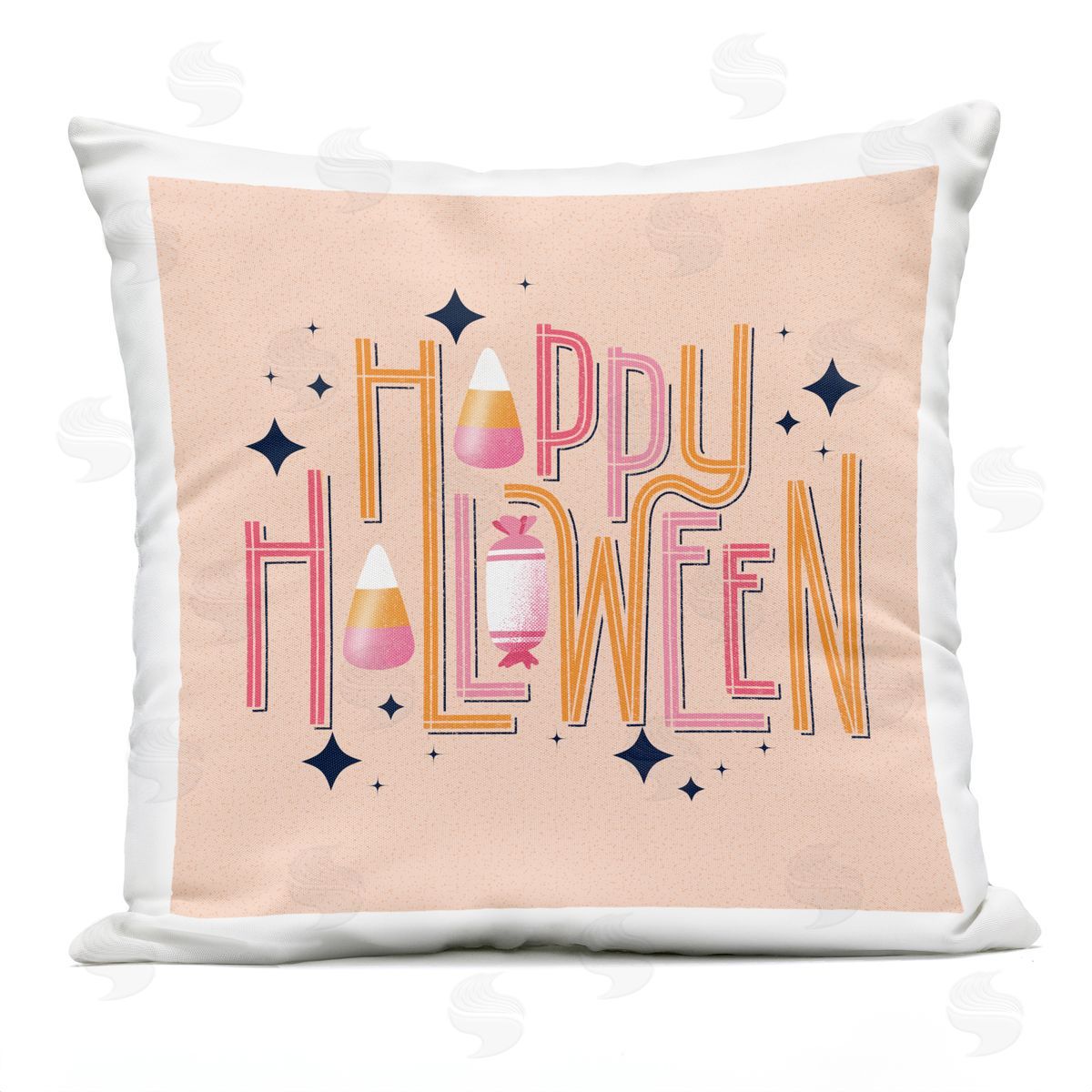 Sarah Hickman Happy Halloween with Candy Outdoor Quick-Dry Polyester Printed Throw Pillow
