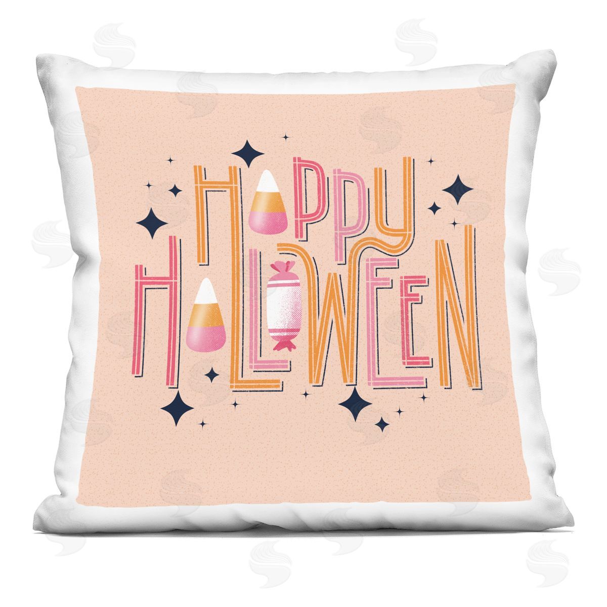 Sarah Hickman Happy Halloween with Candy Printed Plush Polyester Throw Pillow