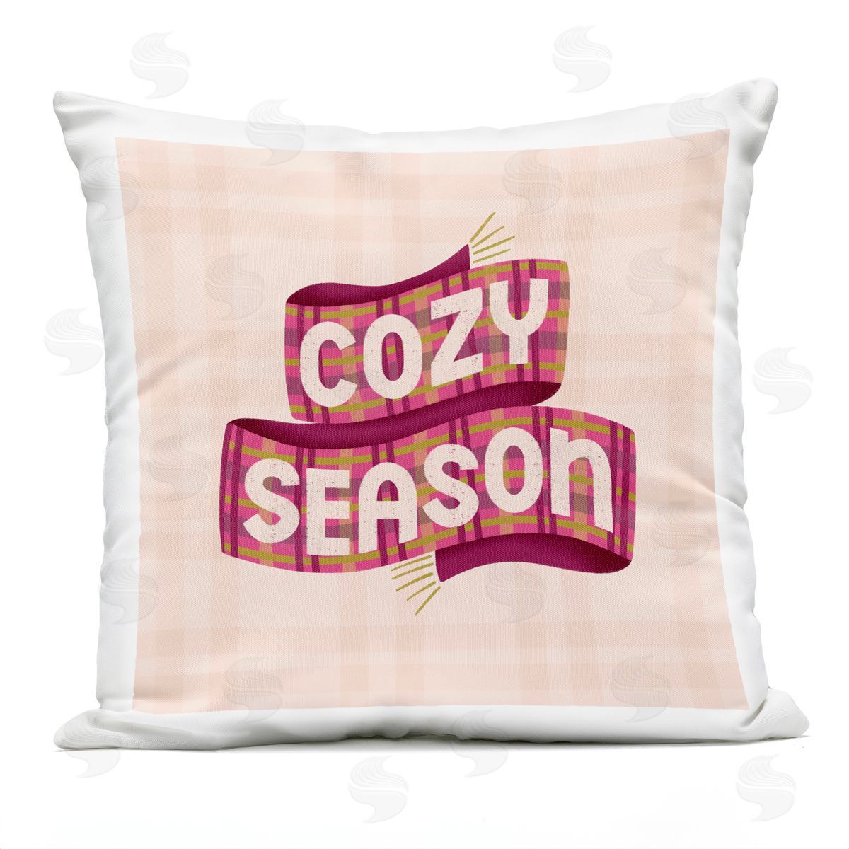 Sarah Hickman Cozy Season Scarf on Plaid Outdoor Quick-Dry Polyester Printed Throw Pillow