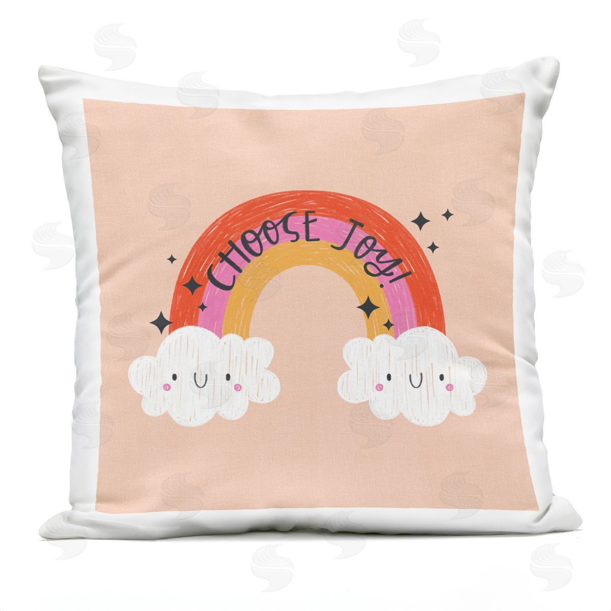 Sarah Hickman Choose Joy Happy Rainbow Outdoor Quick-Dry Polyester Printed Throw Pillow