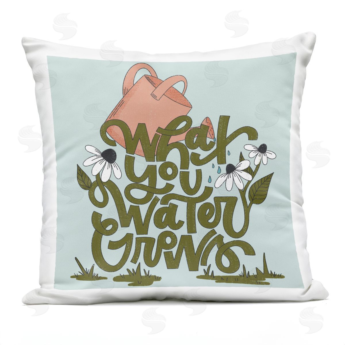 Sarah Hickman What You Water Grows Outdoor Quick-Dry Polyester Printed Throw Pillow