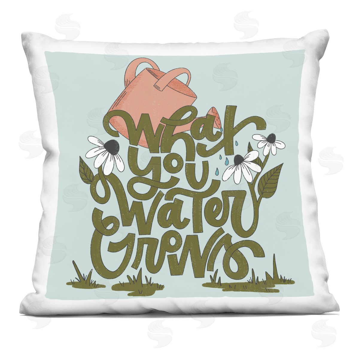 Sarah Hickman What You Water Grows Printed Plush Polyester Throw Pillow