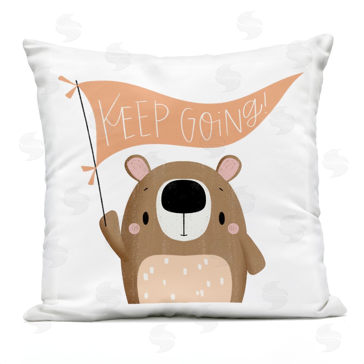 Sarah Hickman Motivational Bear Keep Going Outdoor Quick-Dry Polyester Printed Throw Pillow