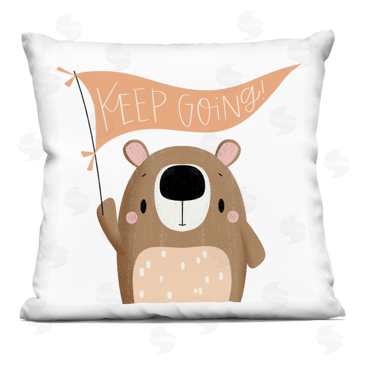 Sarah Hickman Motivational Bear Keep Going Printed Plush Polyester Throw Pillow