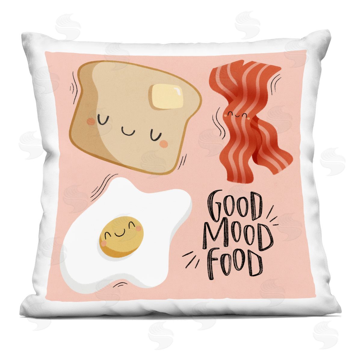 Sarah Hickman Good Mood Food Breakfast Printed Plush Polyester Throw Pillow