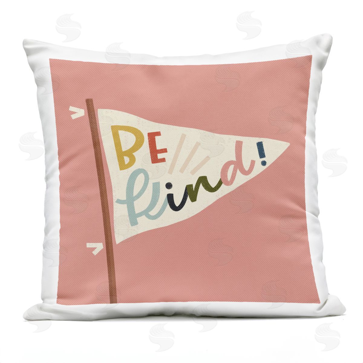 Sarah Hickman Be Kind Phrase on Flag Outdoor Quick-Dry Polyester Printed Throw Pillow