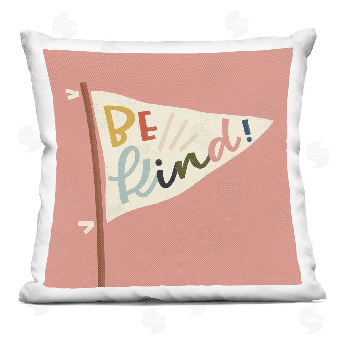 Sarah Hickman Be Kind Phrase on Flag Printed Plush Polyester Throw Pillow